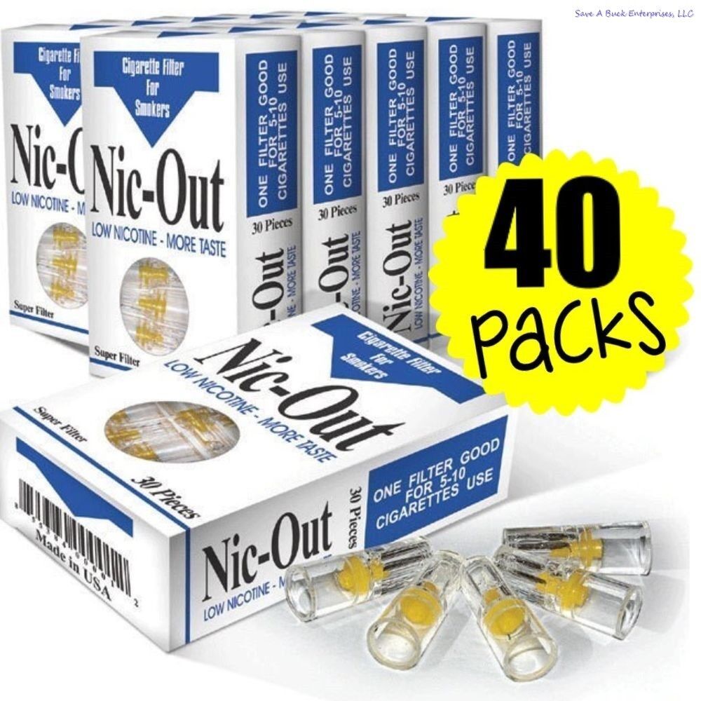 Nic-Out Cigarette Filters – 40 Packs (1,200 Total Filters) – Authentic Smoking Cessation Aid 🚭💨