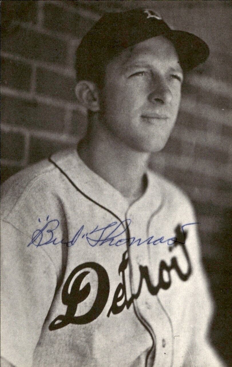 Bud Thomas Tigers d. 2001 Signed/Autographed 3x5  Photo 179264