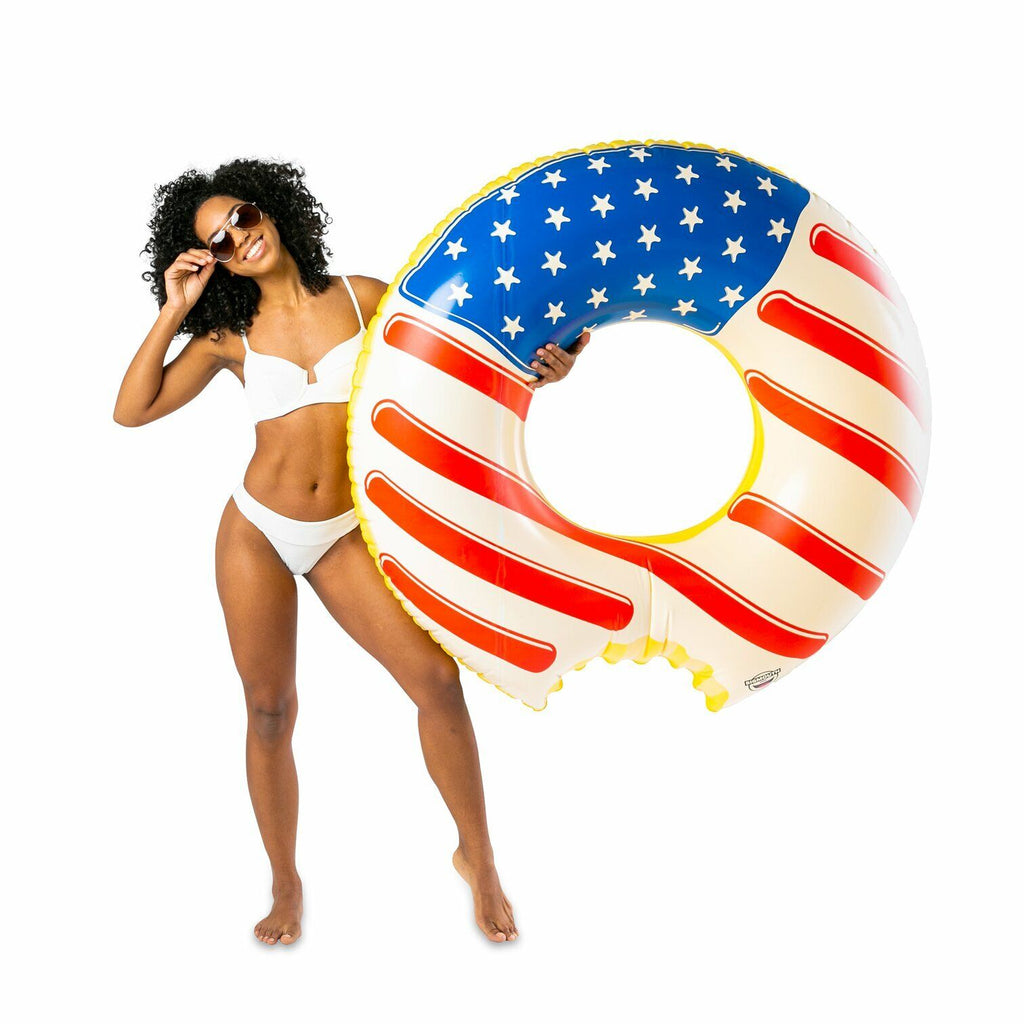 🇺🇸 USA Flag Donut Pool Tube Float – 4 Ft Inflatable by BigMouth Inc.