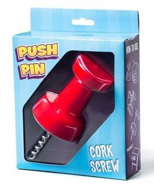 📌 Push Pin Corkscrew Wine Bottle Opener with Magnet