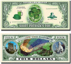 10-Pack Lucky Irish Clover $4 Bills – Premium Novelty Money for Gags, Gifts & Good Luck! ☘️💵