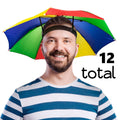 12 UMBRELLA HATS - Head Band Cap Rain Sun Shade Sports Beach  - Kids to Adults