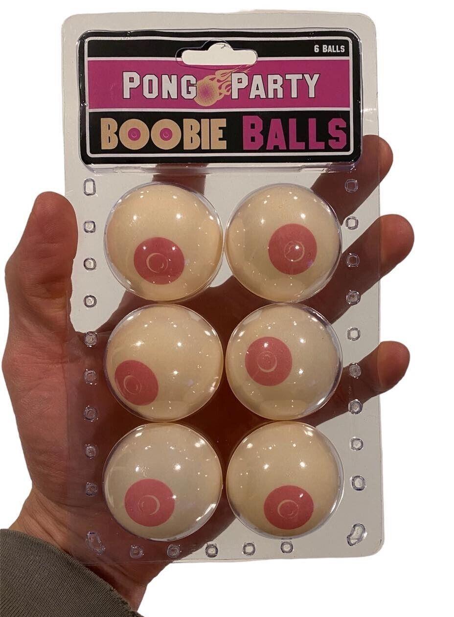 🏓 6-Pack Boobie Pong Balls – Hilarious Beer Pong or Ping Pong Gag Gift!