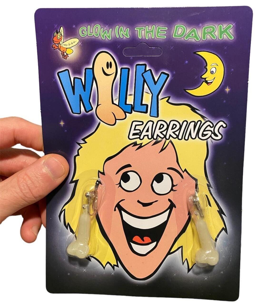💡 Glow-in-the-Dark Willy Earrings – Gag Gift Pair