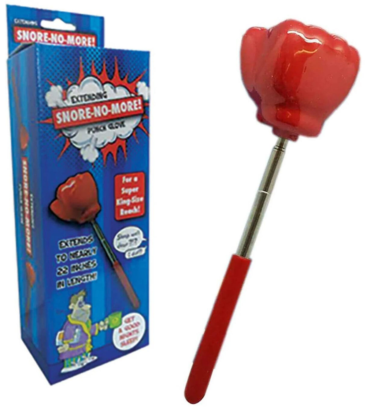 🥊 Funny Extending Punch Glove – "Snore No More!" Socially Distant Smack