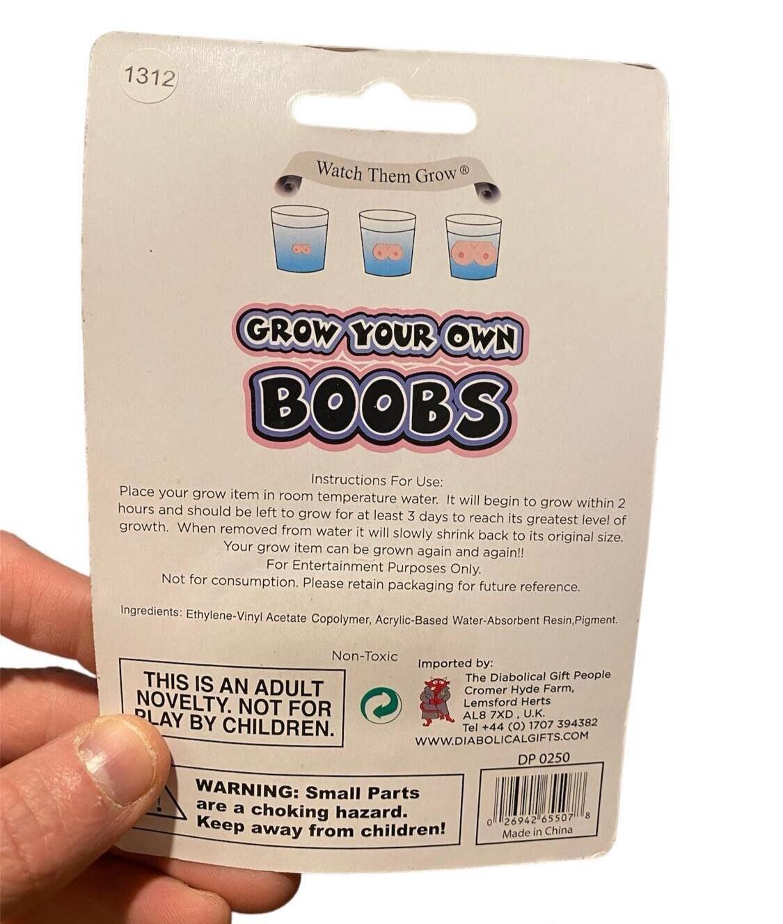 🍒 Grow Your Own Boobs – Expands 600% in Water!