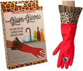 💅 Red Leopard Glam Gloves – With Giant Bling Ring