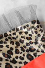 💅 Red Leopard Glam Gloves – With Giant Bling Ring