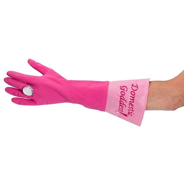💎 Domestic Goddess Glam Gloves – Pink with Bling Diamond