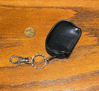 12  Black Faux Leather Pocket Zippered Key Chain Coin Money Bag Purse Pouch