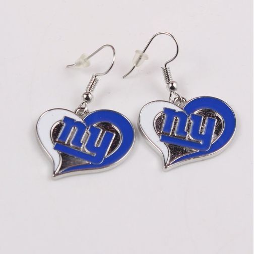 Football Team Logo Heart Earrings –  Game Day Accessories & Gift for Sports Fan