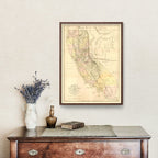 Vintage Map of California 1851