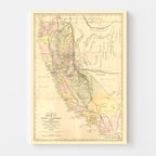 Vintage Map of California 1851