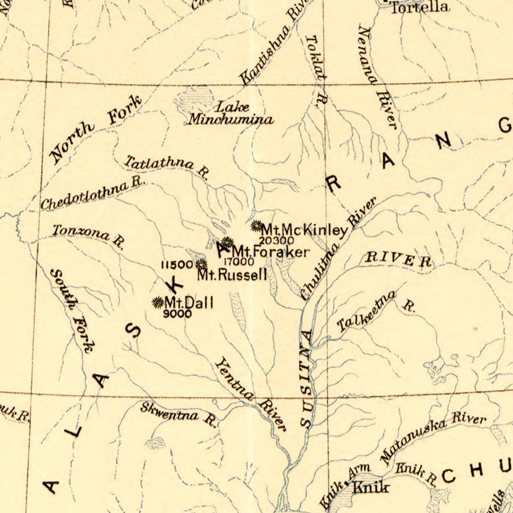 Vintage Map of Alaska 1909
