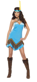 Fever Native American Indian Adult Costume Dress and Headband XS