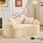 Curved 2 Person Compress Sofa With Armrests