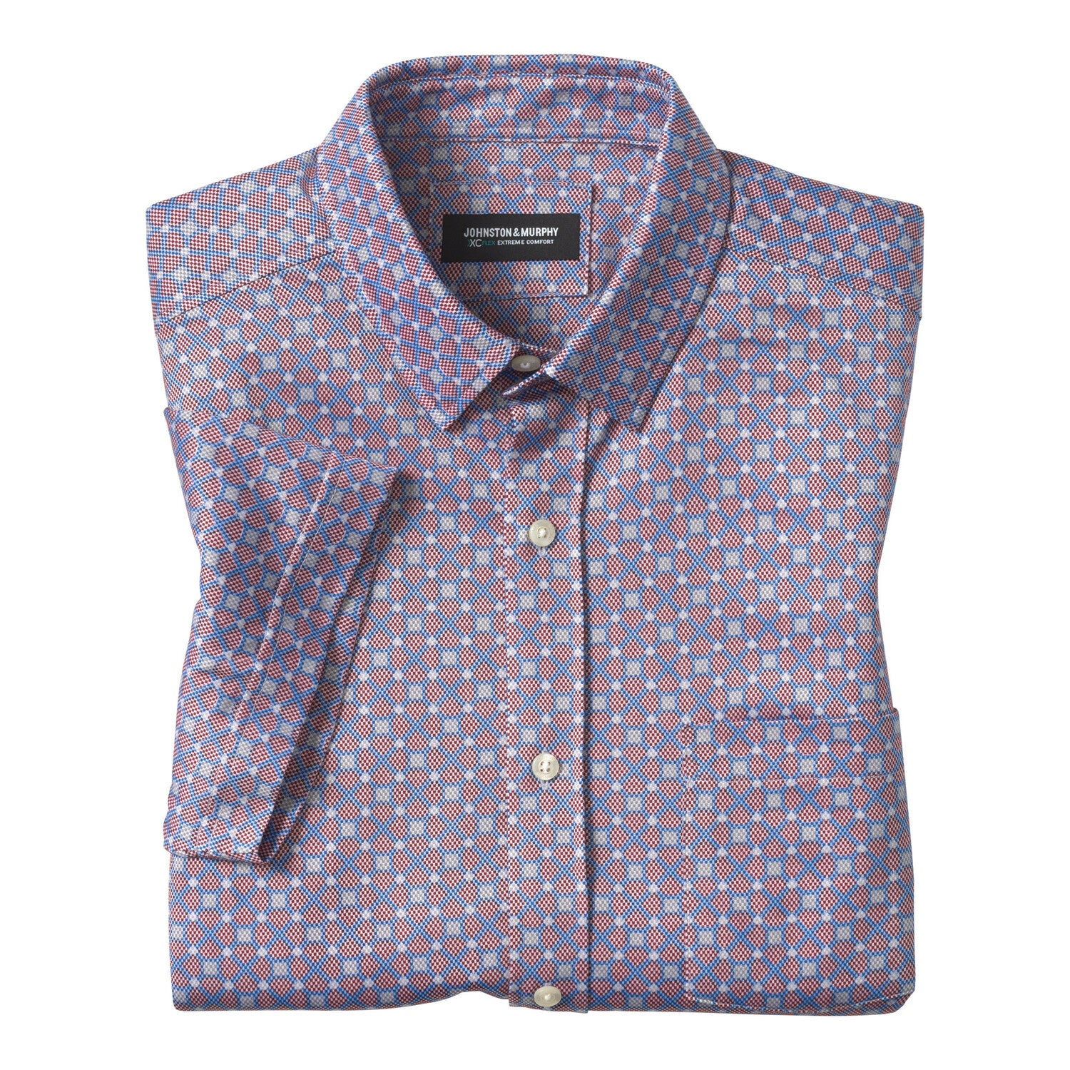 XC Flex Ascend Short-Sleeve Shirt // Burgundy Diamond Grid