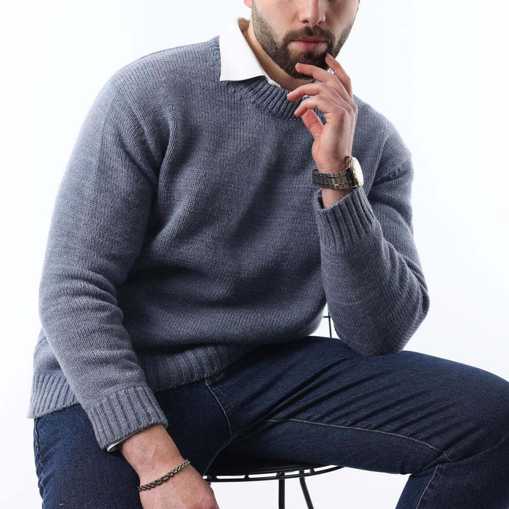 Crewneck Knit Sweater // Indigo