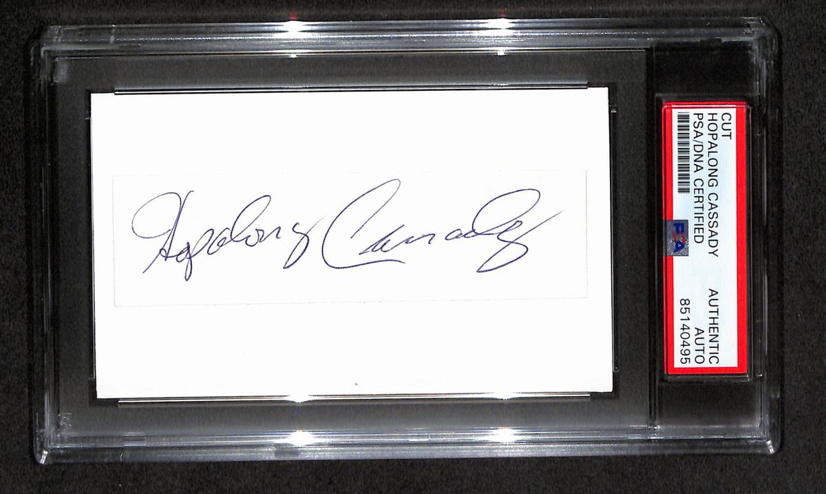 Hopalong Cassady Autographed 3x5 Cut Card PSA/DNA 186513