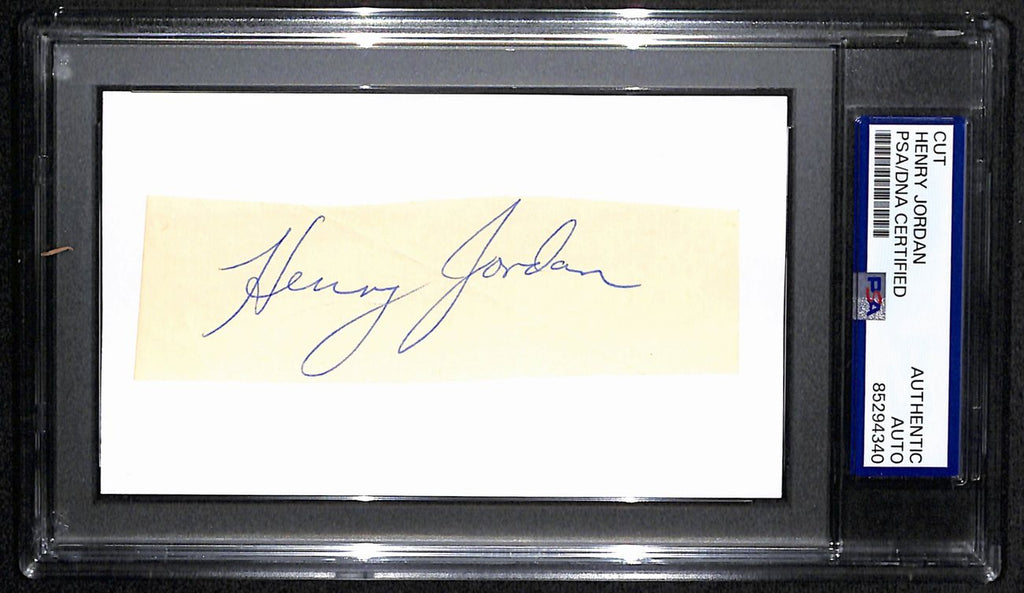 Henry Jordan HOF Signed/Auto Cut on 3x5 Card Green Bay Packers PSA/DNA 190607