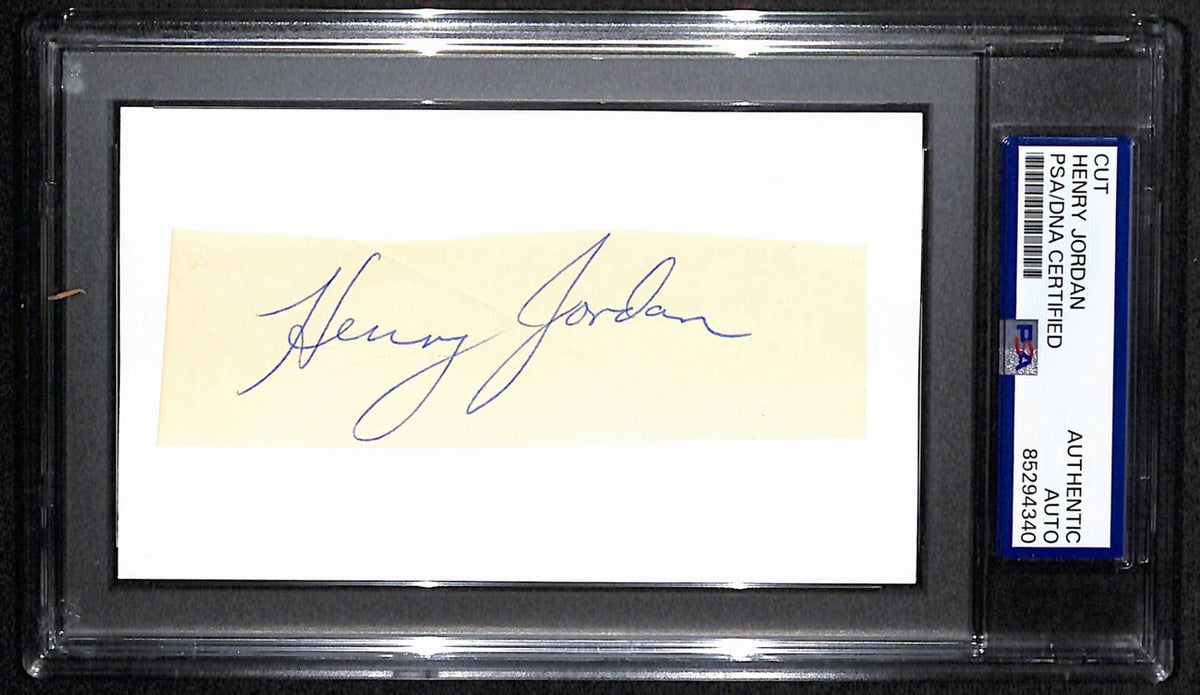 Henry Jordan HOF Signed/Auto Cut on 3x5 Card Green Bay Packers PSA/DNA 190607