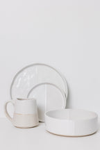 Sonnet Stoneware Bowl - Matte White/Glossy White - Set of 6