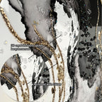 Large Framed And Abstract Wall Art - White / Black