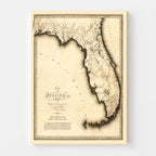 Vintage Map of Florida 1823