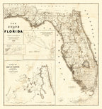 Vintage Map of Florida 1846