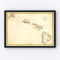 Vintage Map of Hawaii 1893