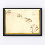 Vintage Map of Hawaii 1893