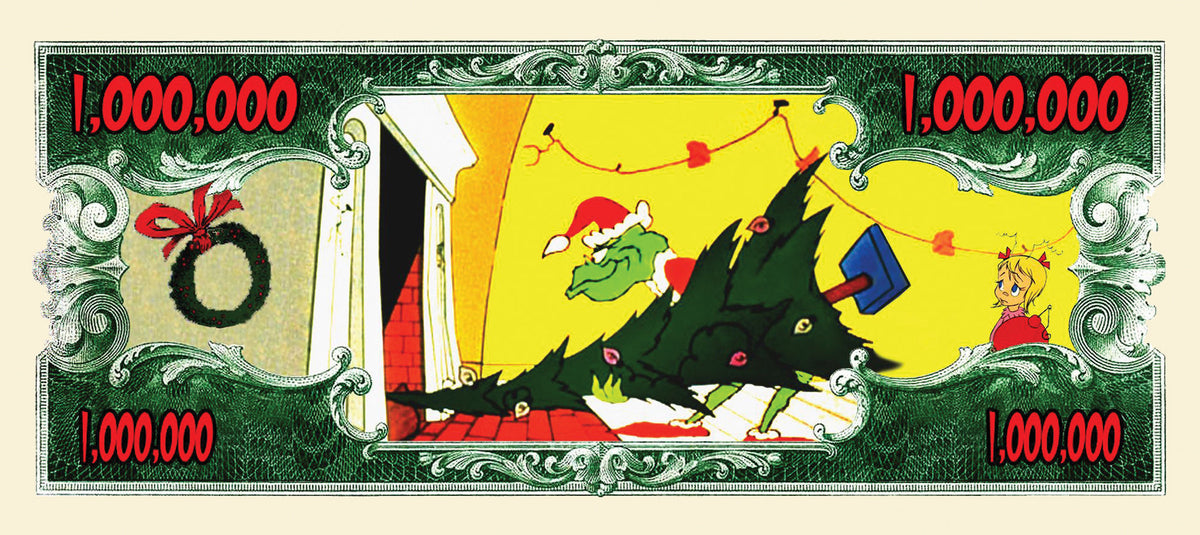 10 TOTAL - The Grinch Million Dollar Christmas Play Holiday Bills - Put in Cards