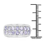 1.44 Carat Genuine Tanzanite & White Topaz .925 Sterling Silver Ring