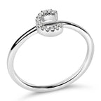 10K White Gold Diamond Accent Initial “A-Z” Ring