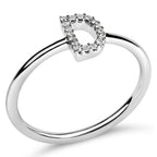 10K White Gold Diamond Accent Initial “A-Z” Ring