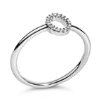 10K White Gold Diamond Accent Initial “A-Z” Ring