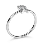 10K White Gold Diamond Accent Initial “A-Z” Ring