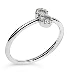 10K White Gold Diamond Accent Initial “A-Z” Ring