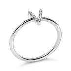 10K White Gold Diamond Accent Initial “A-Z” Ring