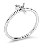 10K White Gold Diamond Accent Initial “A-Z” Ring