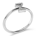 10K White Gold Diamond Accent Initial “A-Z” Ring
