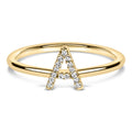 10K Yellow Gold Diamond Accent Initial “A-Z” Ring
