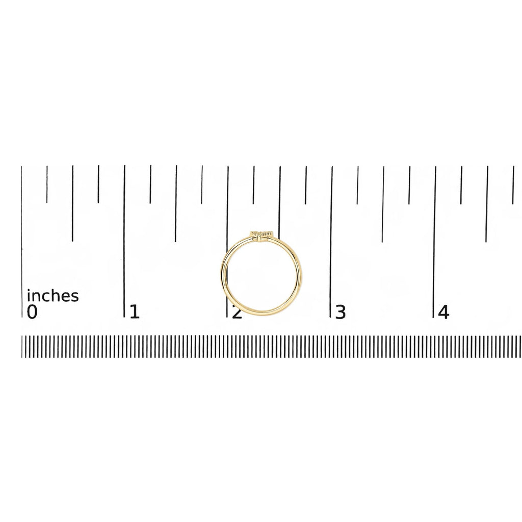 10K Yellow Gold Diamond Accent Initial “A-Z” Ring