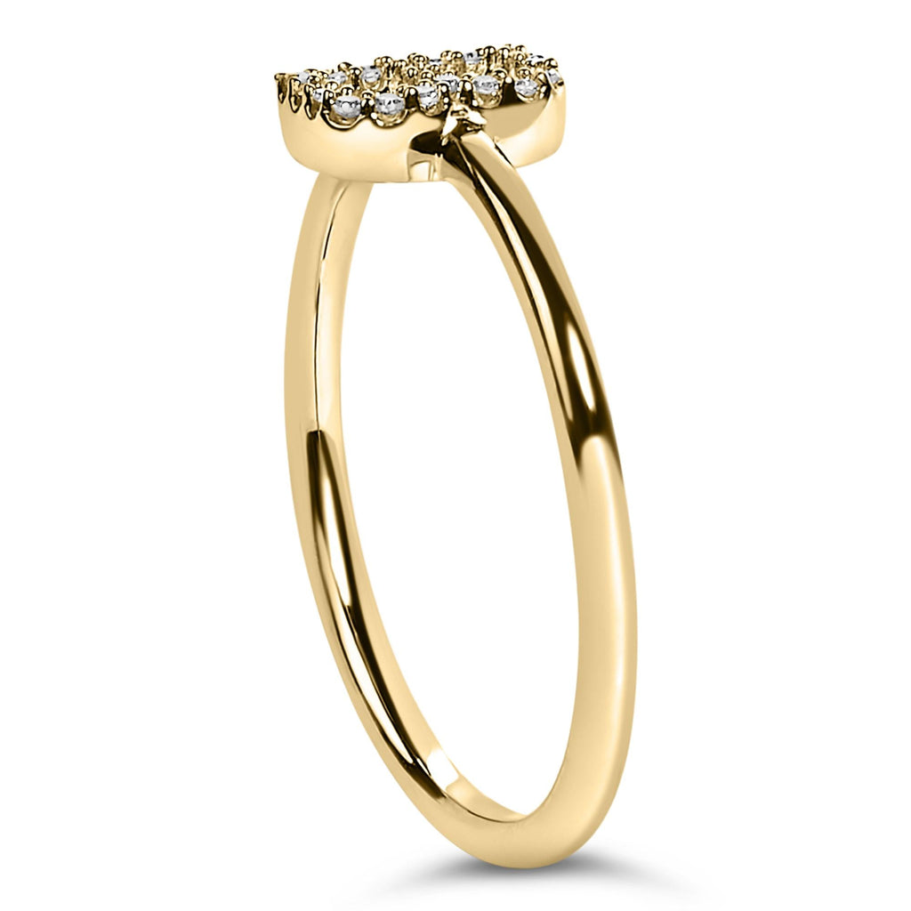 10K Yellow Gold Diamond Accent Initial “A-Z” Ring