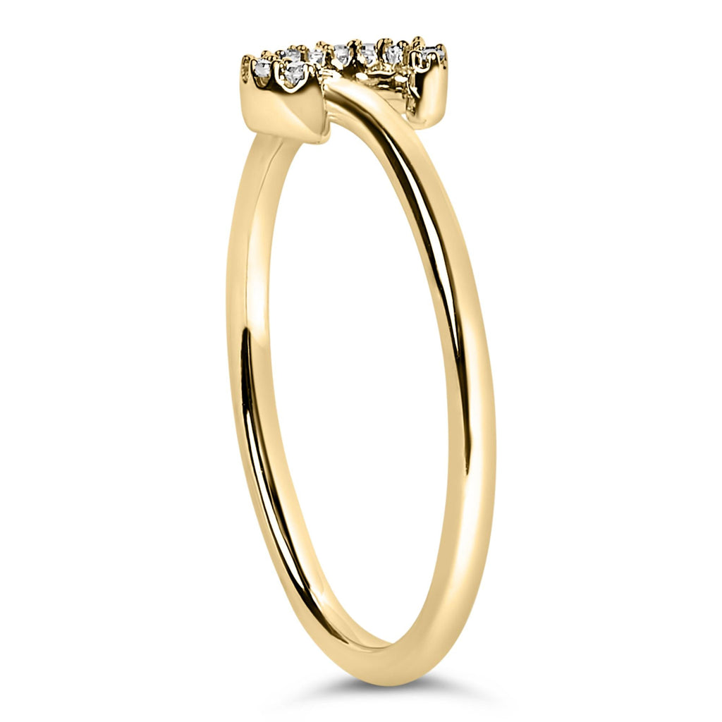 10K Yellow Gold Diamond Accent Initial “A-Z” Ring