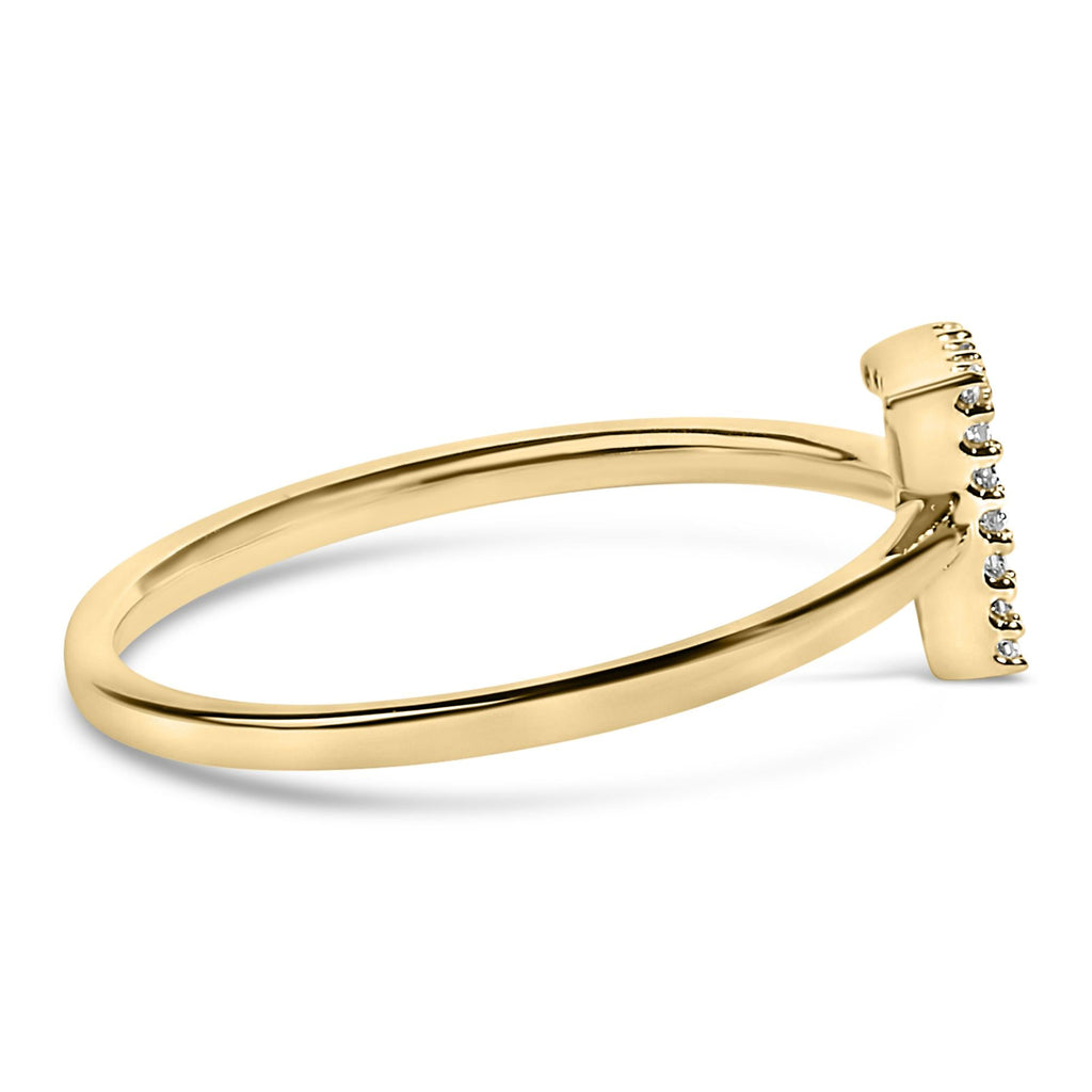 10K Yellow Gold Diamond Accent Initial “A-Z” Ring