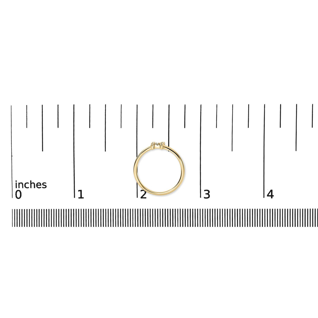 10K Yellow Gold Diamond Accent Initial “A-Z” Ring