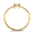 10K Yellow Gold Diamond Accent Initial “A-Z” Ring
