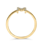 10K Yellow Gold Diamond Accent Initial “A-Z” Ring