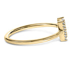 10K Yellow Gold Diamond Accent Initial “A-Z” Ring